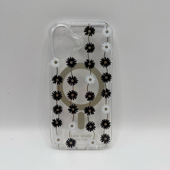 NIB Kate Spade New York iPhone 16 Protect Clear Case Floral Black White MagSafe - Picture 2 of 4
